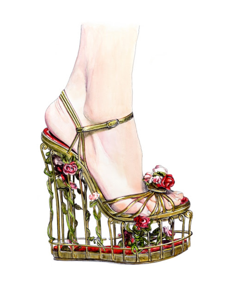 Dolce & Gabbana Cage Floral Heels Fall Winter 2013